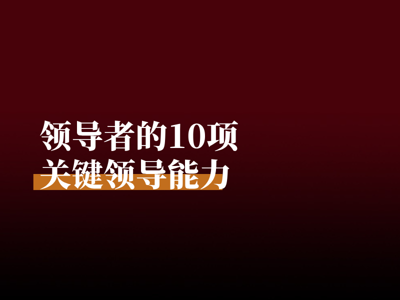 领导者的10项关键领导能力