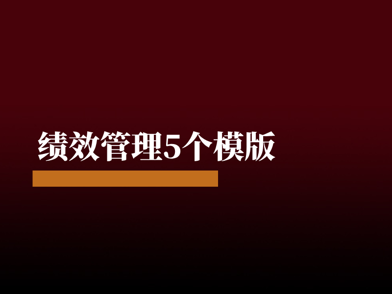 绩效管理5个模版